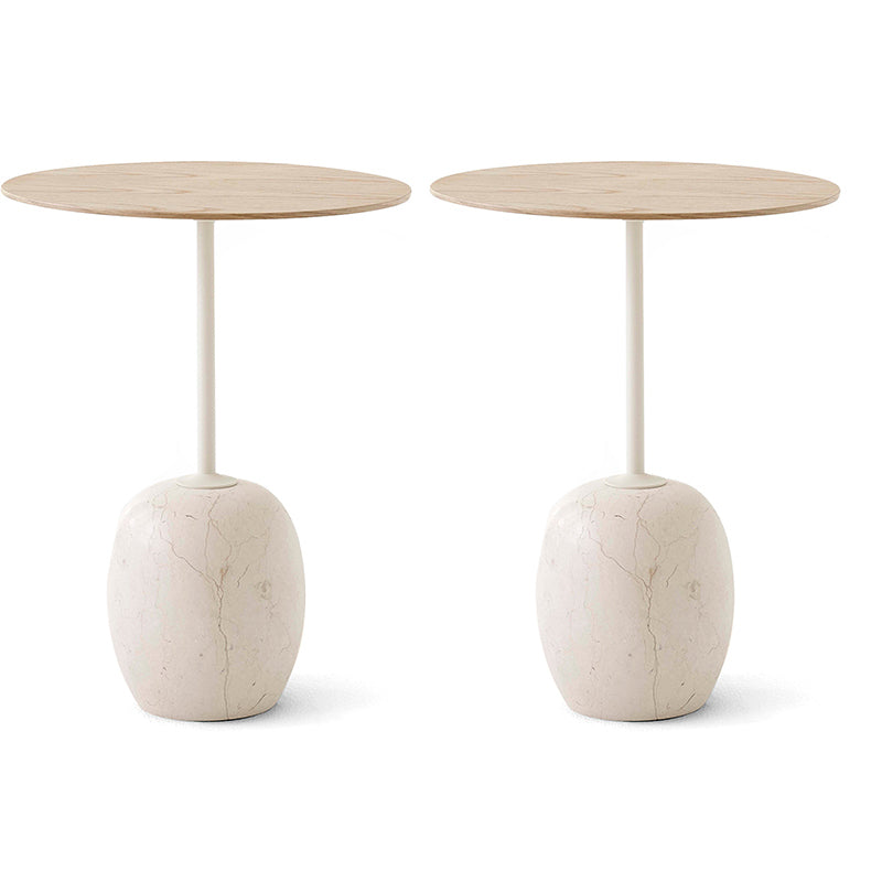 Modernistic Side Table Living Room Round Pedestal Marble End Slide Table