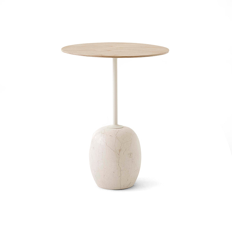 Modernistic Side Table Living Room Round Pedestal Marble End Slide Table