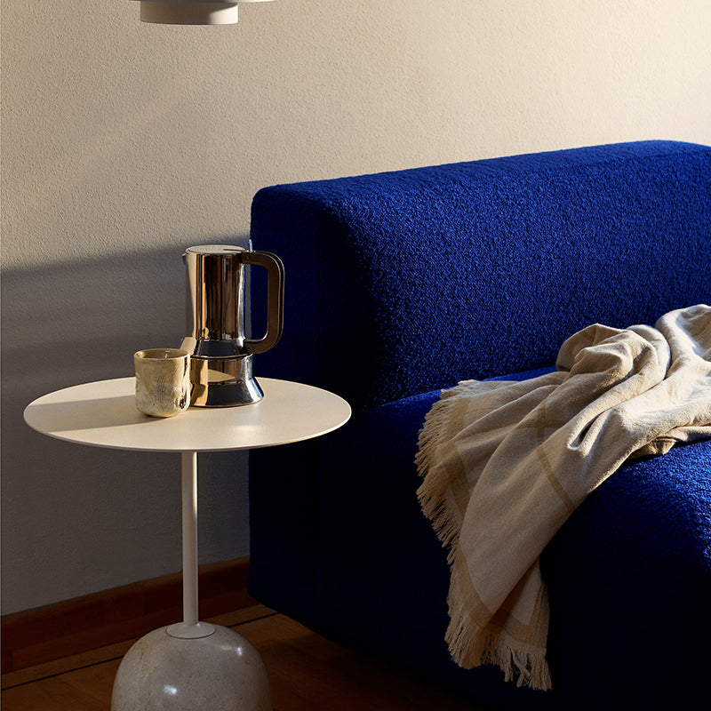 Modernistic Side Table Living Room Round Pedestal Marble End Slide Table