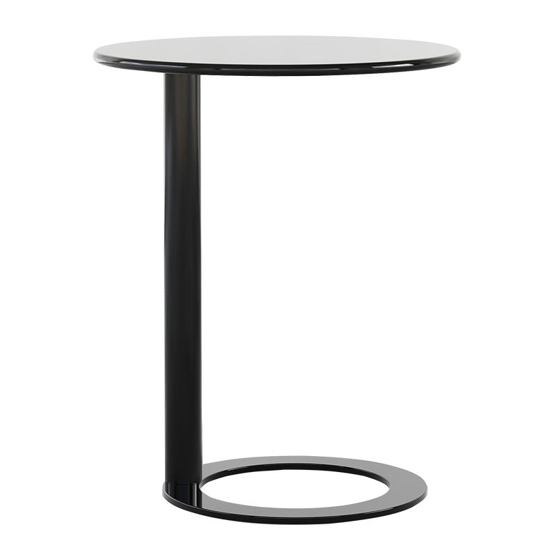 Round C-shape Side Table Modern Metal Sofa Side Accent Table