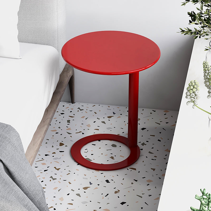 Round C-shape Side Table Modern Metal Sofa Side Accent Table