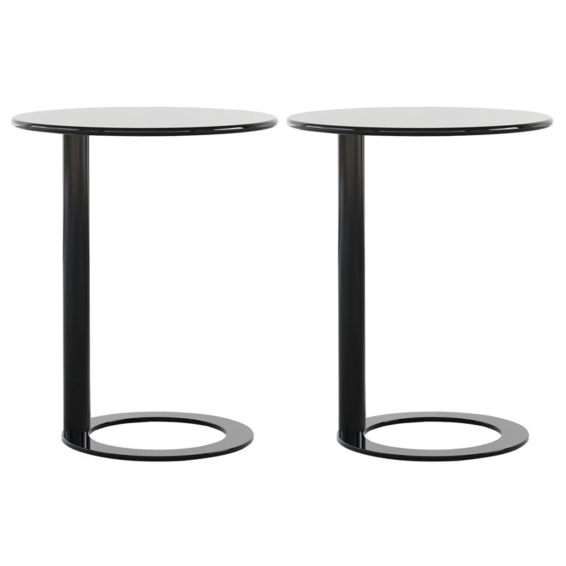Round C-shape Side Table Modern Metal Sofa Side Accent Table