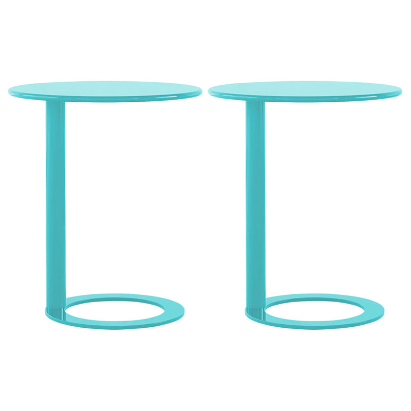 Round C-shape Side Table Modern Metal Sofa Side Accent Table
