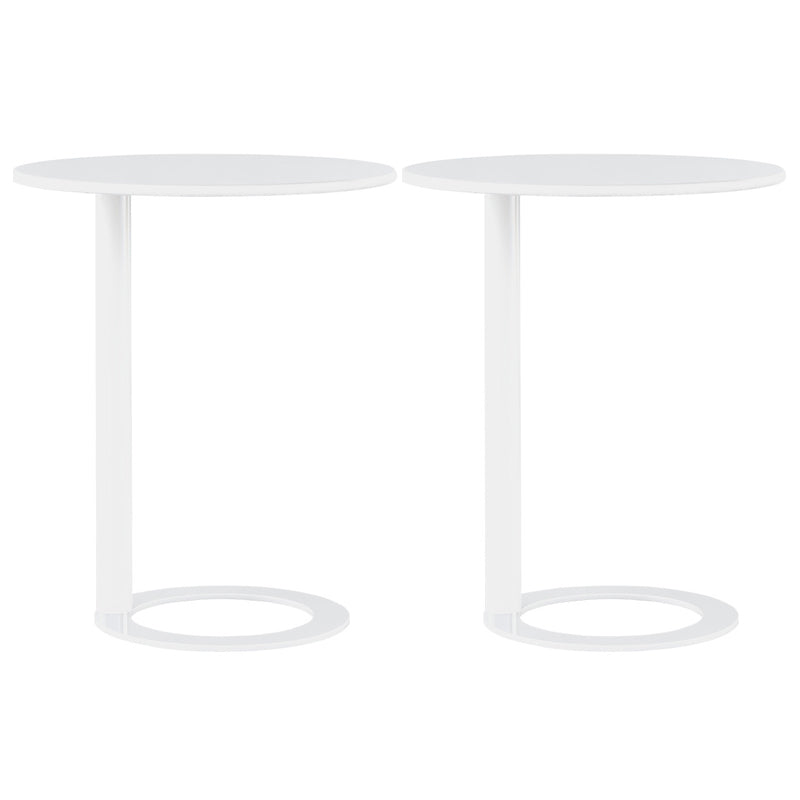 Round C-shape Side Table Modern Metal Sofa Side Accent Table