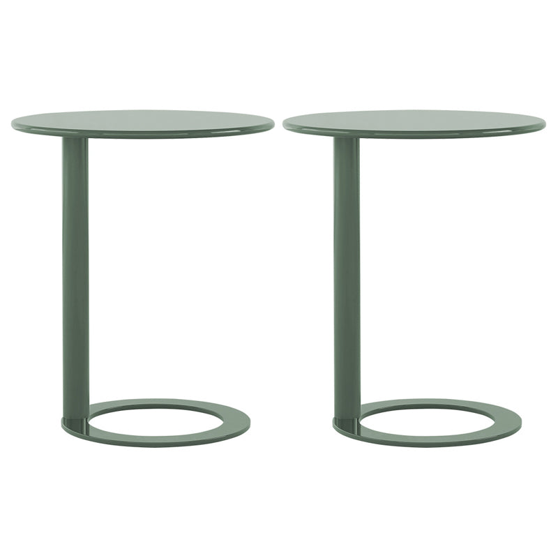 Round C-shape Side Table Modern Metal Sofa Side Accent Table