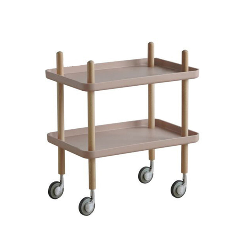 Modern 4 Legs End Table 2-Tier Wooden Accent Side Table for Living Room