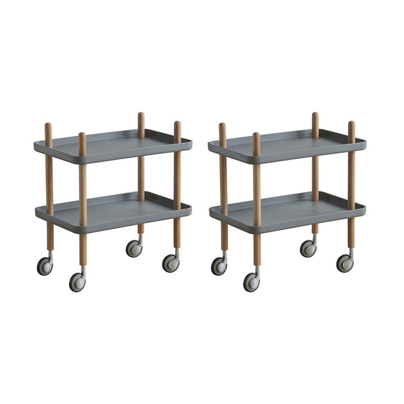 Modern 4 Legs End Table 2-Tier Wooden Accent Side Table for Living Room