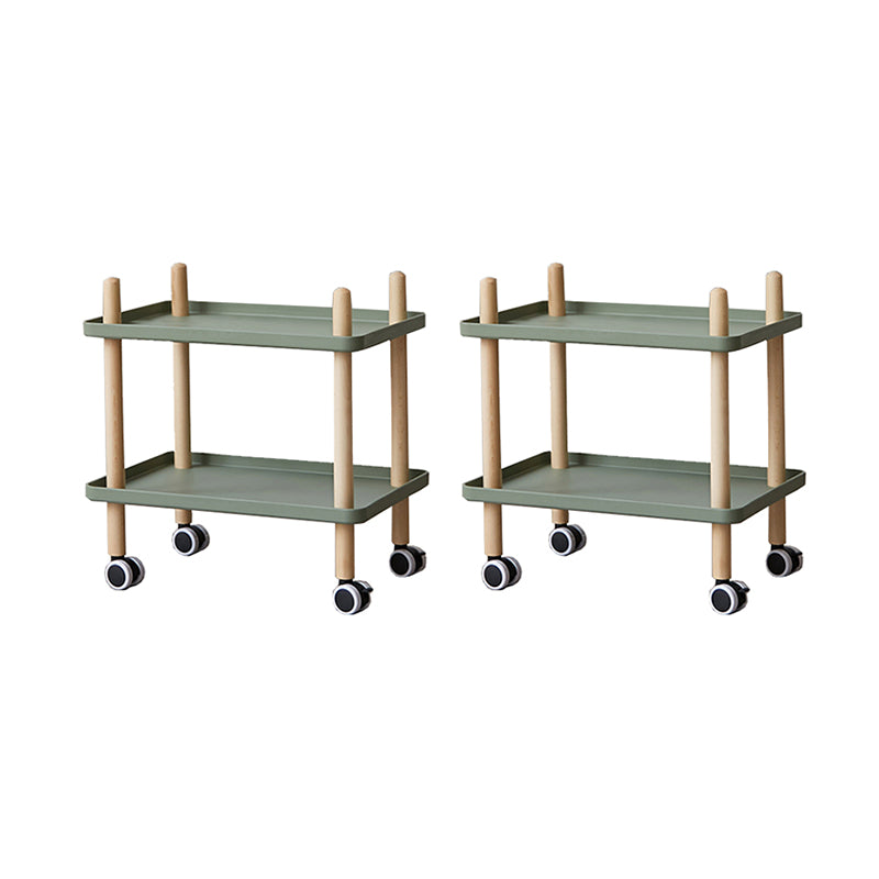 Modern 4 Legs End Table 2-Tier Wooden Accent Side Table for Living Room