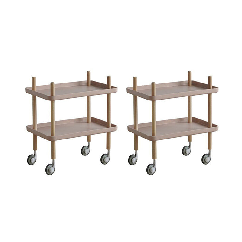 Modern 4 Legs End Table 2-Tier Wooden Accent Side Table for Living Room