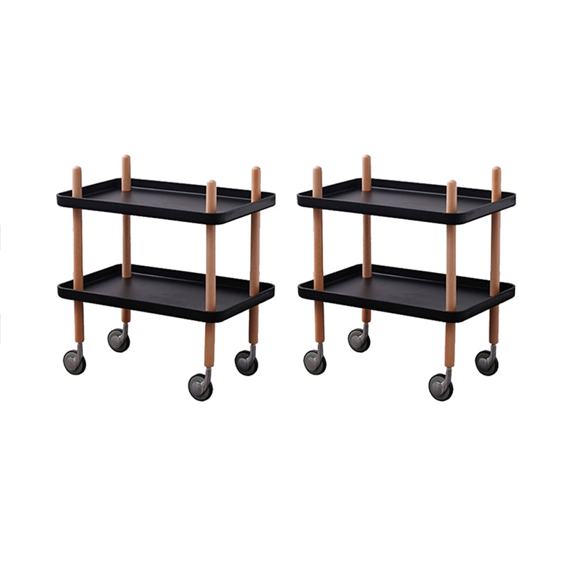 Modern 4 Legs End Table 2-Tier Wooden Accent Side Table for Living Room