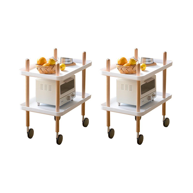 Modern 4 Legs End Table 2-Tier Wooden Accent Side Table for Living Room