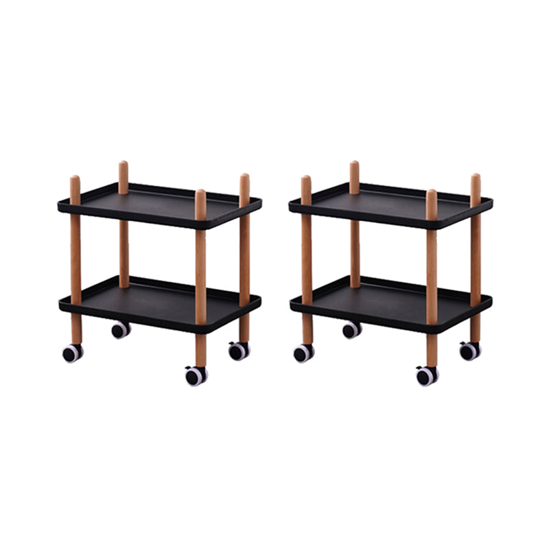 Modern 4 Legs End Table 2-Tier Wooden Accent Side Table for Living Room