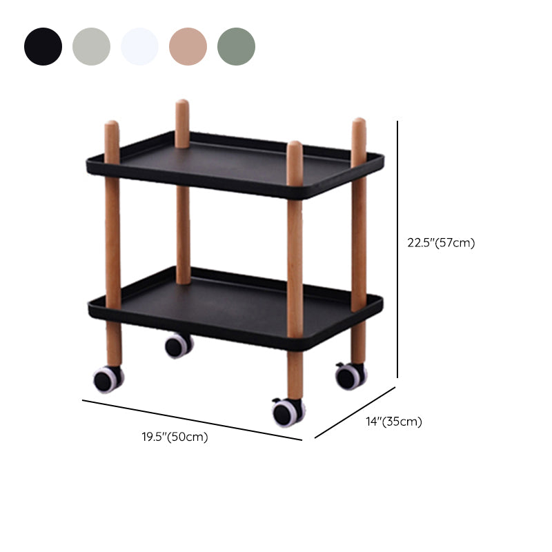 Modern 4 Legs End Table 2-Tier Wooden Accent Side Table for Living Room