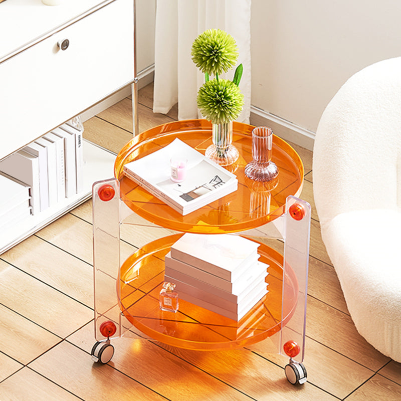 25.19" Tall 3 Legs End Table Tray Top Accent Side Table for Living Room