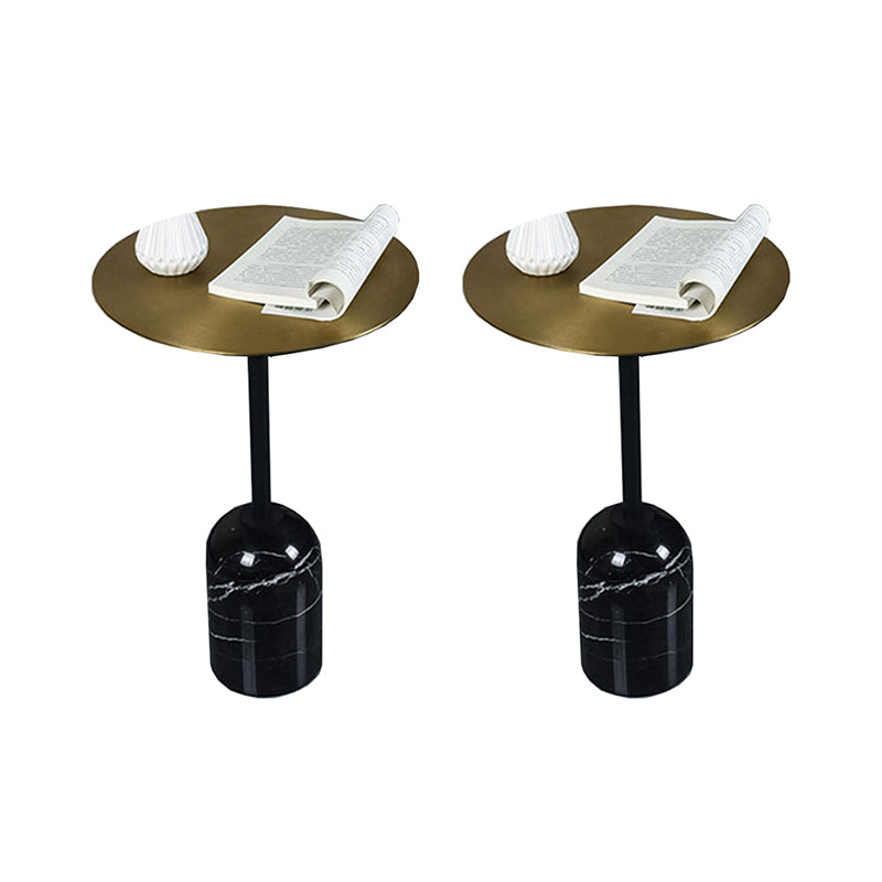 Contemporary Metal End Table Round Pedestal Accent Side Table