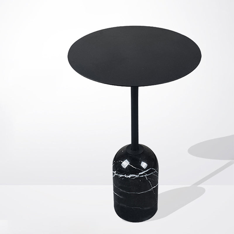 Contemporary Metal End Table Round Pedestal Accent Side Table