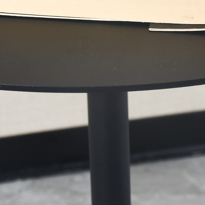 Contemporary Metal End Table Round Pedestal Accent Side Table