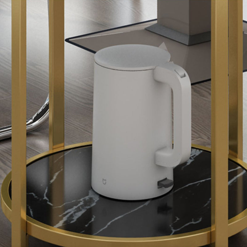 Glam Metal Storage End Table Double Tier Side Table for Living Room