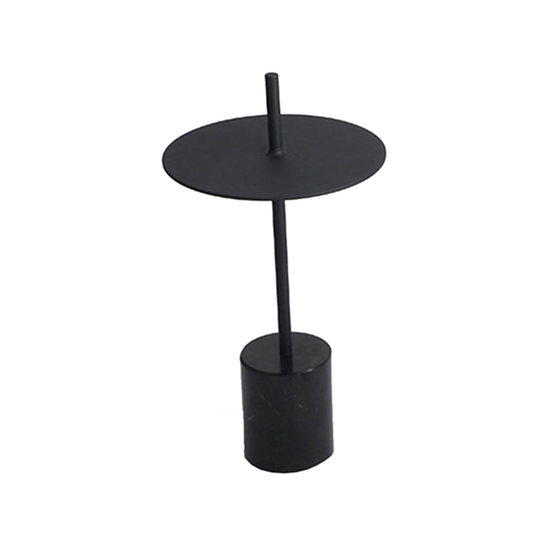Modern Round Pedestal Side Table Metal and Marble Side End Table