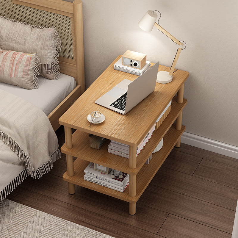Modern Rectangular/Square Corner Table Wood Side End Table for Living Room