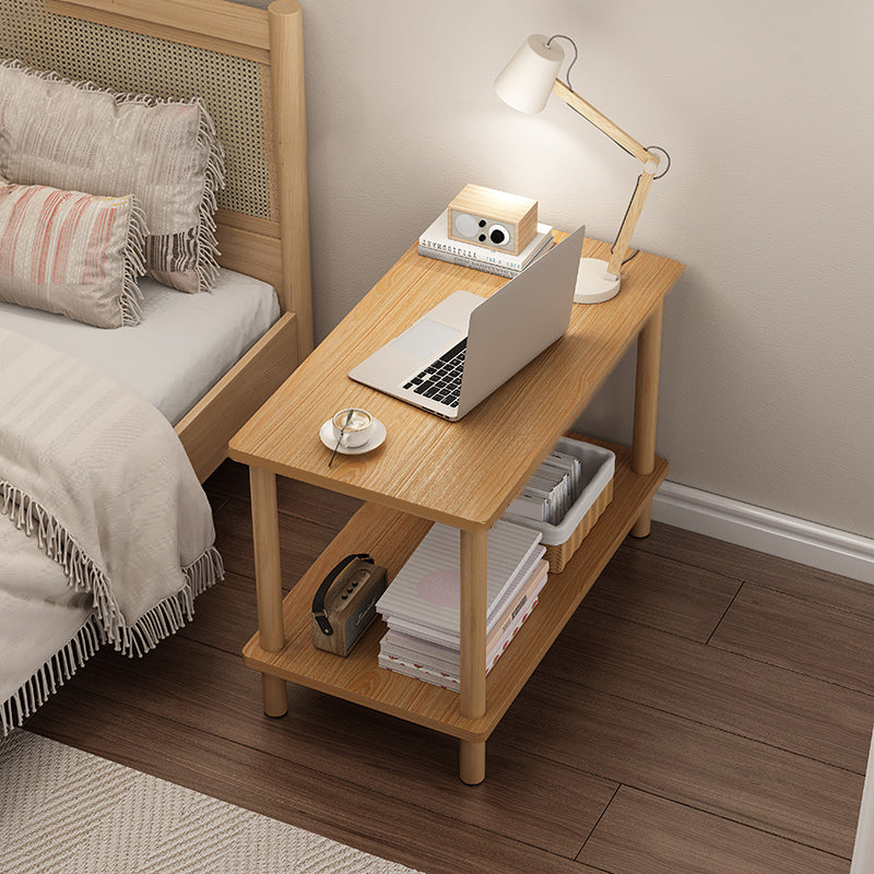 Modern Rectangular/Square Corner Table Wood Side End Table for Living Room