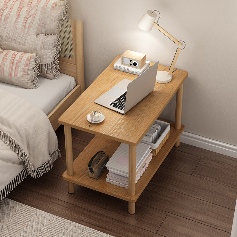 Modern Rectangular/Square Corner Table Wood Side End Table for Living Room