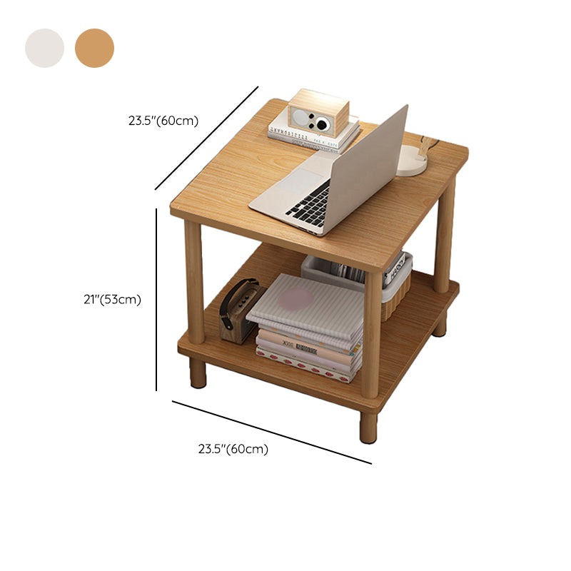 Modern Rectangular/Square Corner Table Wood Side End Table for Living Room