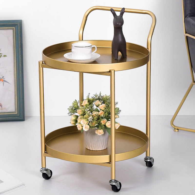 Modernistic Style Accent Side Table Round Metal Living Room Corner Table