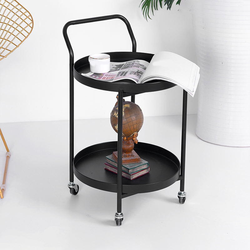 Modernistic Style Accent Side Table Round Metal Living Room Corner Table