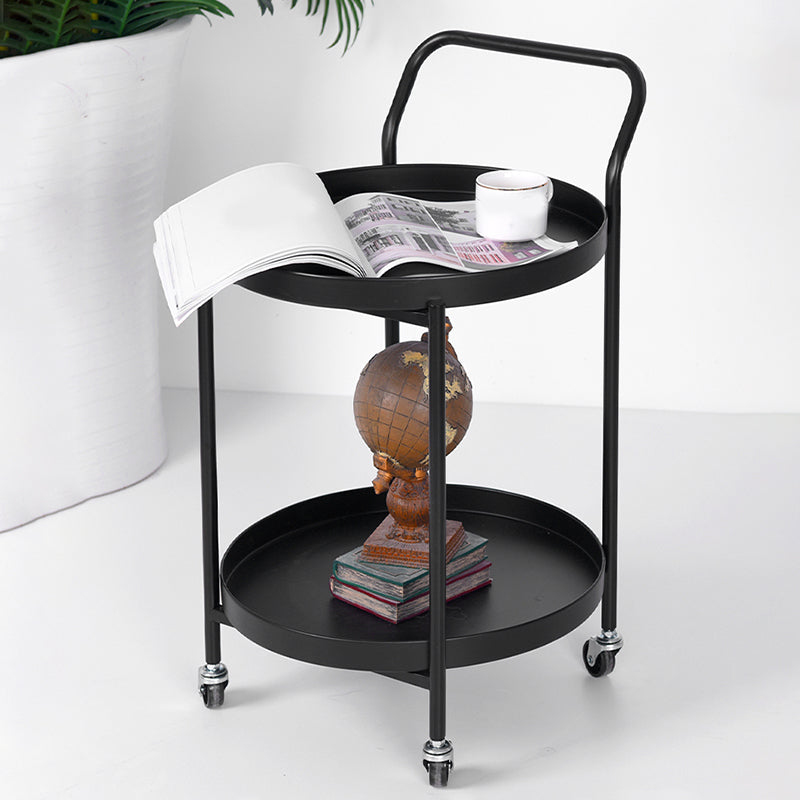 Modernistic Style Accent Side Table Round Metal Living Room Corner Table