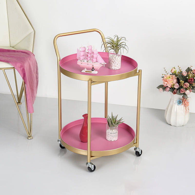 Modernistic Style Accent Side Table Round Metal Living Room Corner Table