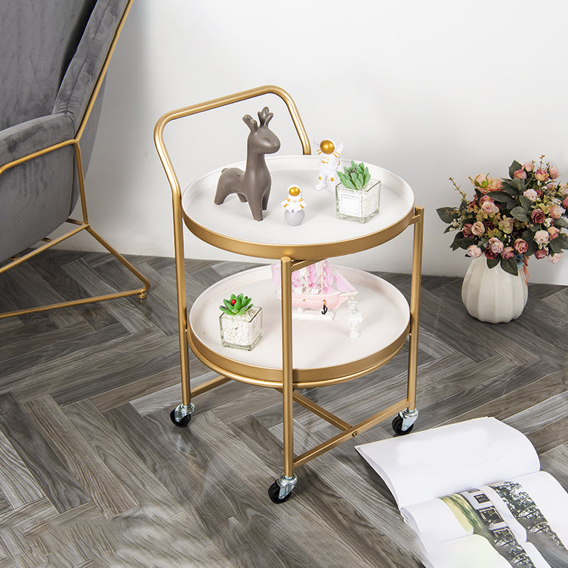 Modernistic Style Accent Side Table Round Metal Living Room Corner Table