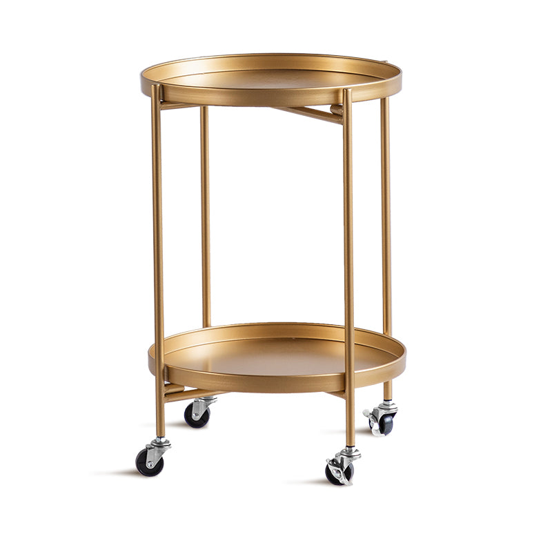Modernistic Style Accent Side Table Round Metal Living Room Corner Table