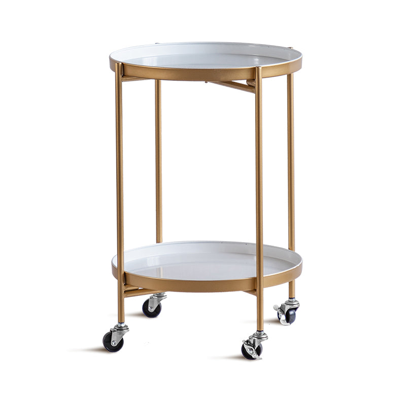 Modernistic Style Accent Side Table Round Metal Living Room Corner Table