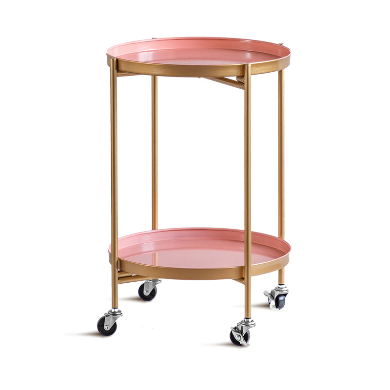 Modernistic Style Accent Side Table Round Metal Living Room Corner Table