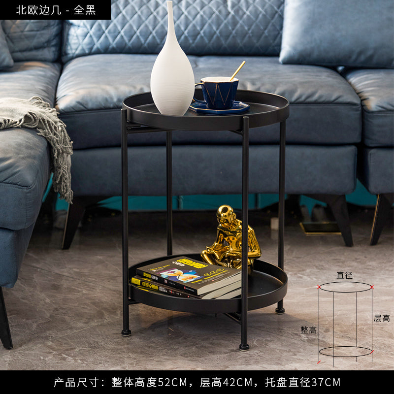 Modernistic Style Accent Side Table Round Metal Living Room Corner Table