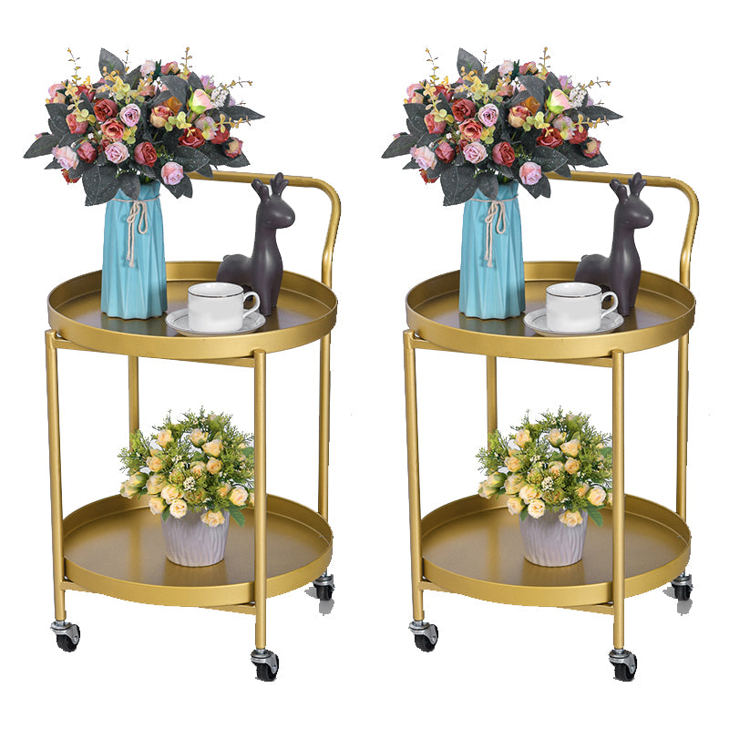 Modernistic Style Accent Side Table Round Metal Living Room Corner Table