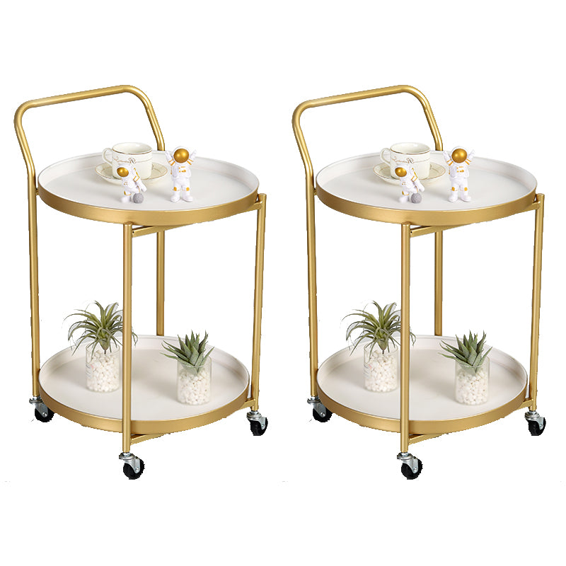 Modernistic Style Accent Side Table Round Metal Living Room Corner Table