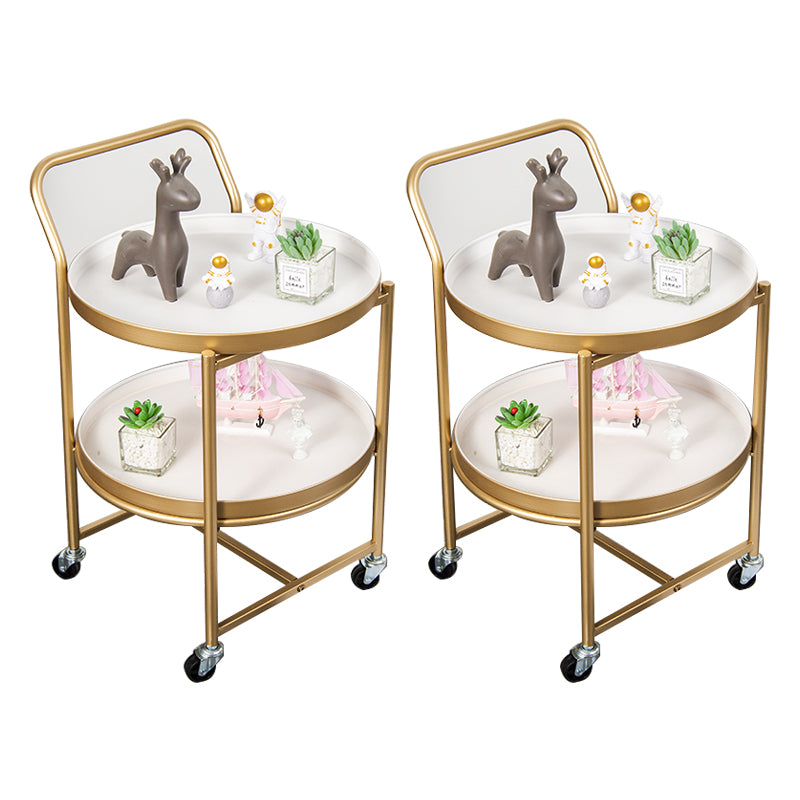 Modernistic Style Accent Side Table Round Metal Living Room Corner Table