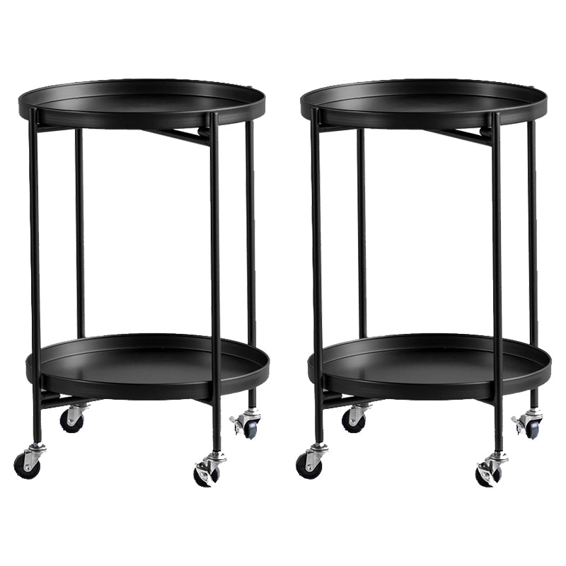 Modernistic Style Accent Side Table Round Metal Living Room Corner Table