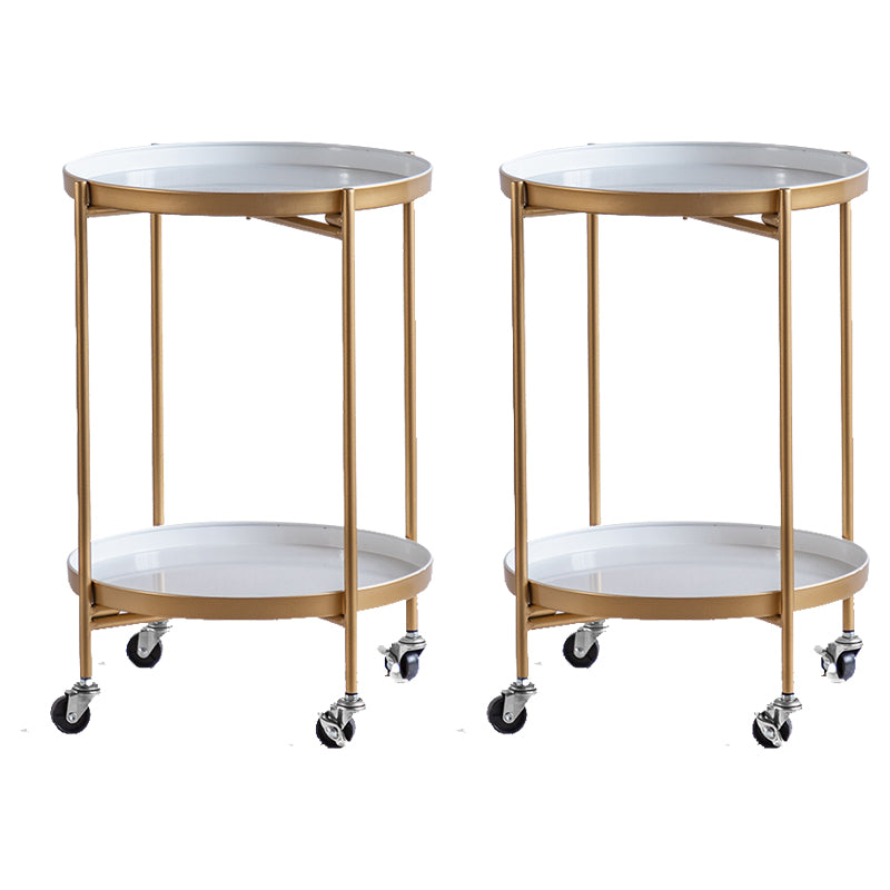 Modernistic Style Accent Side Table Round Metal Living Room Corner Table