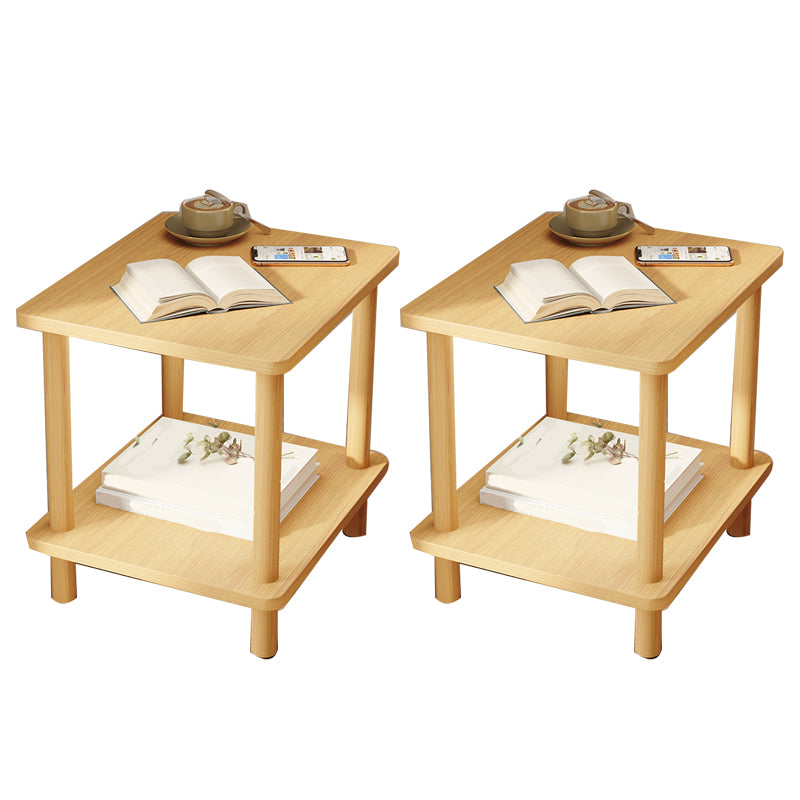 Modern Style Side End Snack Table Wooden with Storage End Table