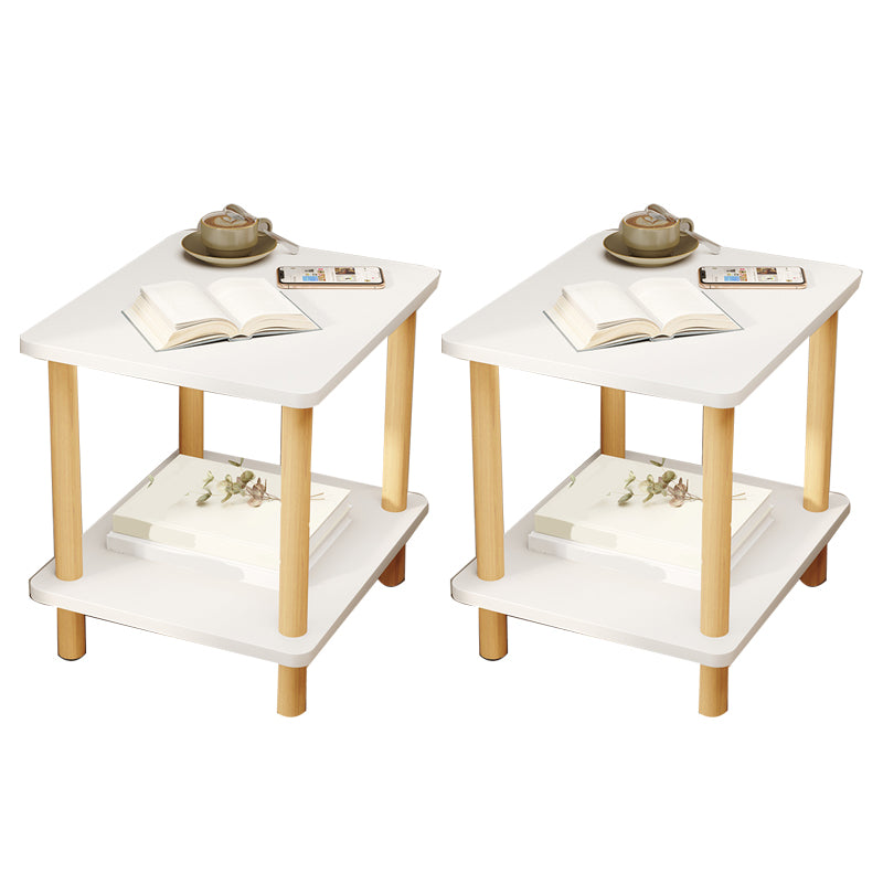 Modern Style Side End Snack Table Wooden with Storage End Table