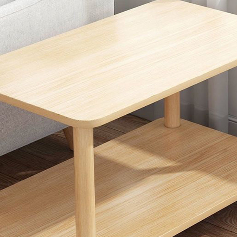 Modern Style Side End Snack Table Wooden with Storage End Table