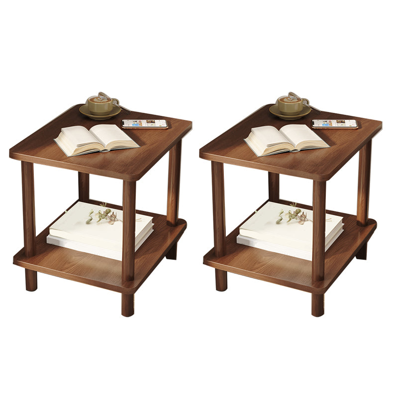 Modern Style Side End Snack Table Wooden with Storage End Table