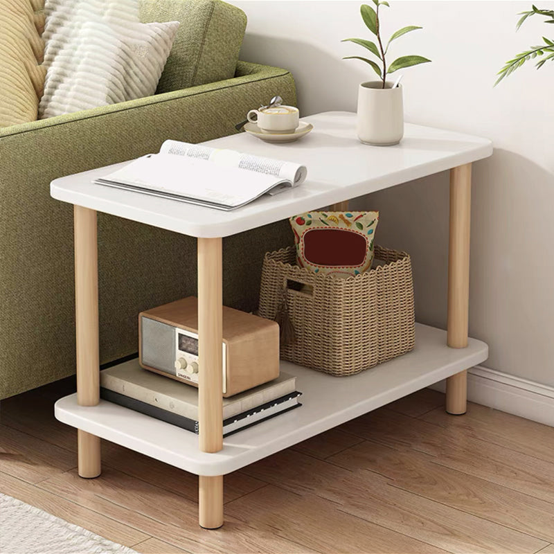 Modern Style Side End Snack Table Wooden with Storage End Table