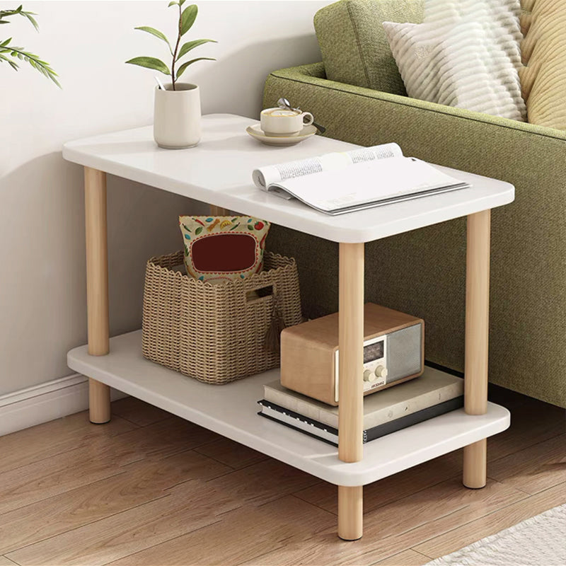 Modern Style Side End Snack Table Wooden with Storage End Table