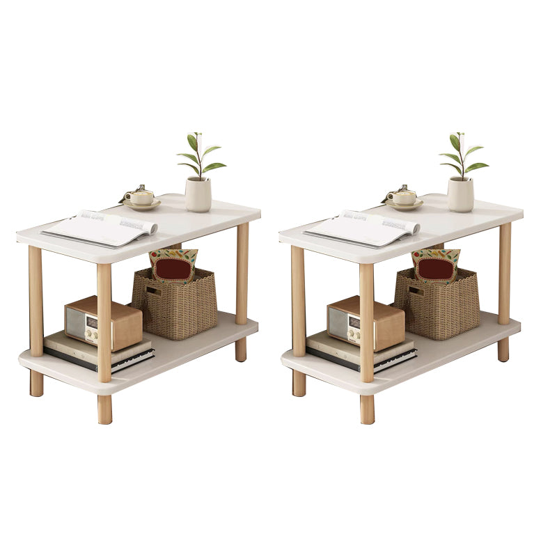 Modern Style Side End Snack Table Wooden with Storage End Table