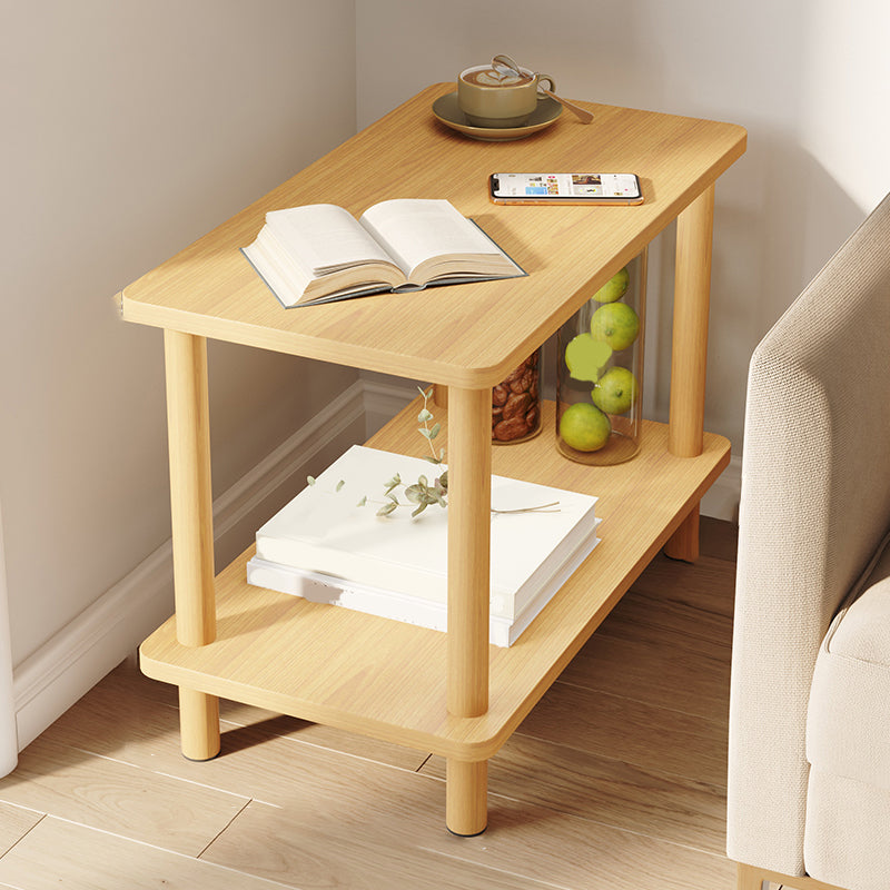 Modern Style Side End Snack Table Wooden with Storage End Table