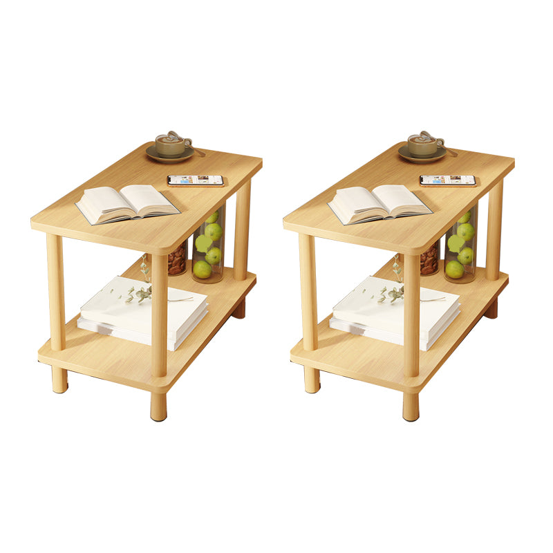 Modern Style Side End Snack Table Wooden with Storage End Table